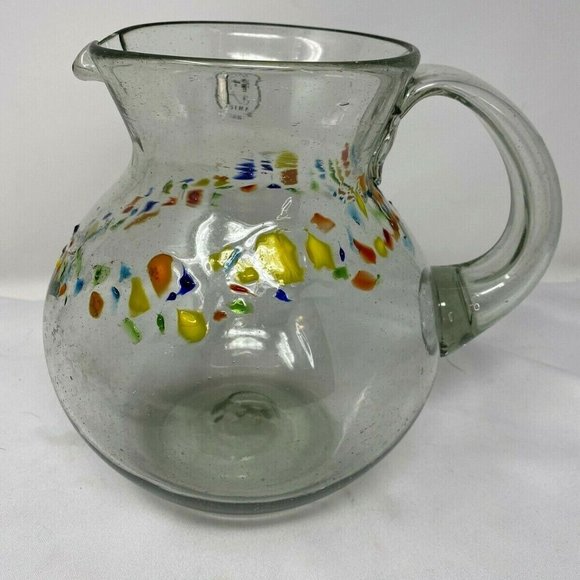 Amici Other - Amici Hand Blown Glass Confetti Pitcher 12 cup